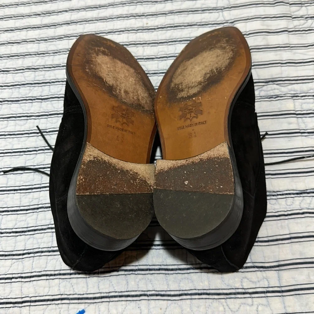 Stracam Italy Black  Suede Panels Dress Oxford Shoes size 8.5 - Picture 4 of 16